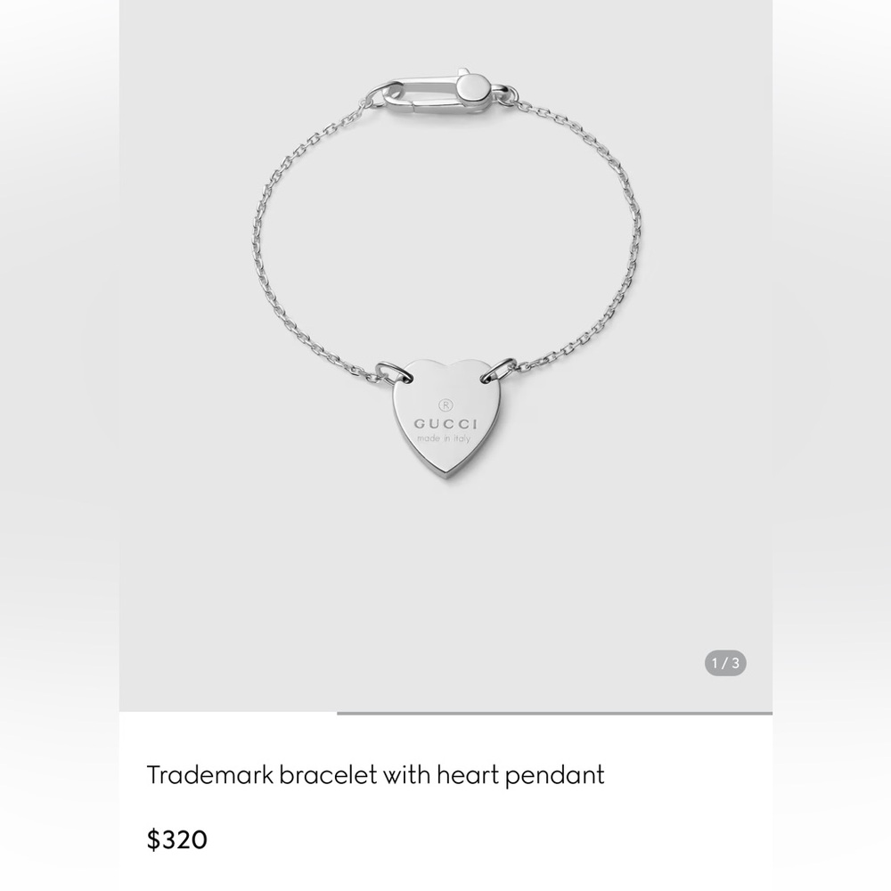 Gucci Silver Heart Tag Bracelet - Picture 3 of 3